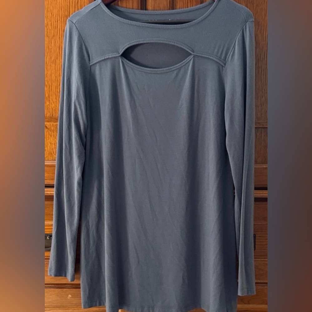 Soft Surroundings Beckett l Cutout Keyhole Tunic Top Jersey Luxe Knit Capsule